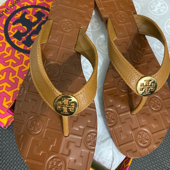 NIB Tory Burch THORA Thumbled Sandals - Picture 8 of 14